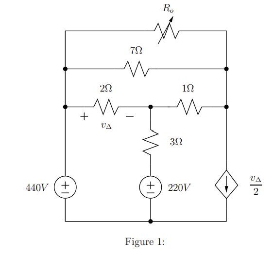 440V
I+
+
20
ΟΔ
Μ
ΖΩ
Ro
3Ω
Figure 1:
1Ω
+ 220V
2