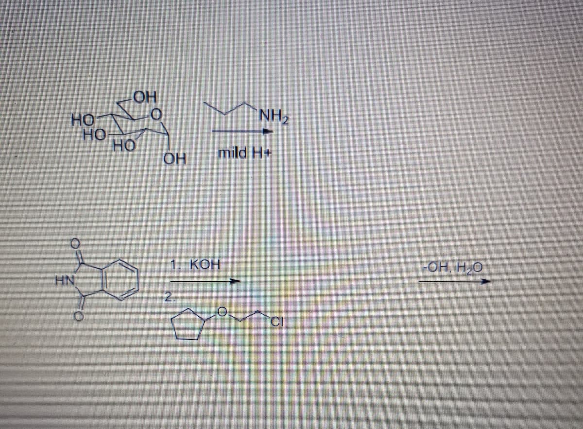 HO.
NH2
HO
HO
HO
mild H+
1. KOH
-OH. H,0
HN.
