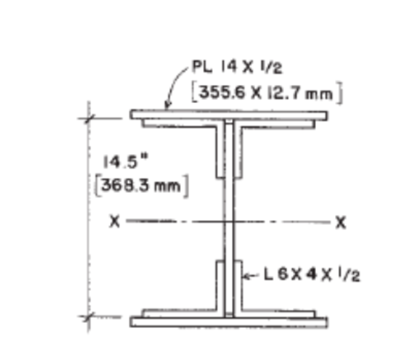 PL 14 X 1/2
[355.6 x 12.7 mm]
14.5"
[368.3 mm]
X-
-X
-L6X4X1/2