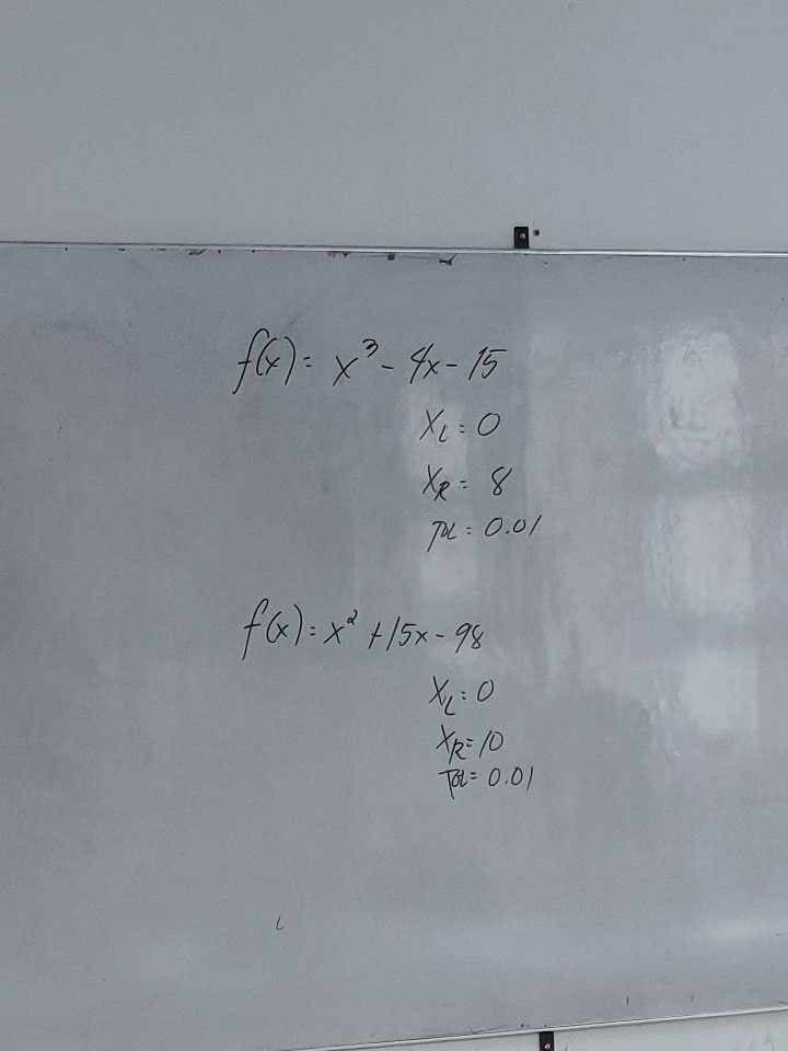 f(x)= x² - 4x-15
XR = 8
7XL = 0.01
f(x)=x² +15x-98
X₂₁:0
XR = 10
Tot = 0.01
L