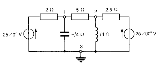 25 <0° V
2Ω
5 Ω
-4Ω
3
2 2.5 Ω
4Ω
1025
125 490° V