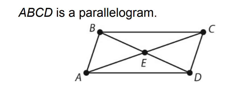 ABCD is a parallelogram.
B,
E
A
