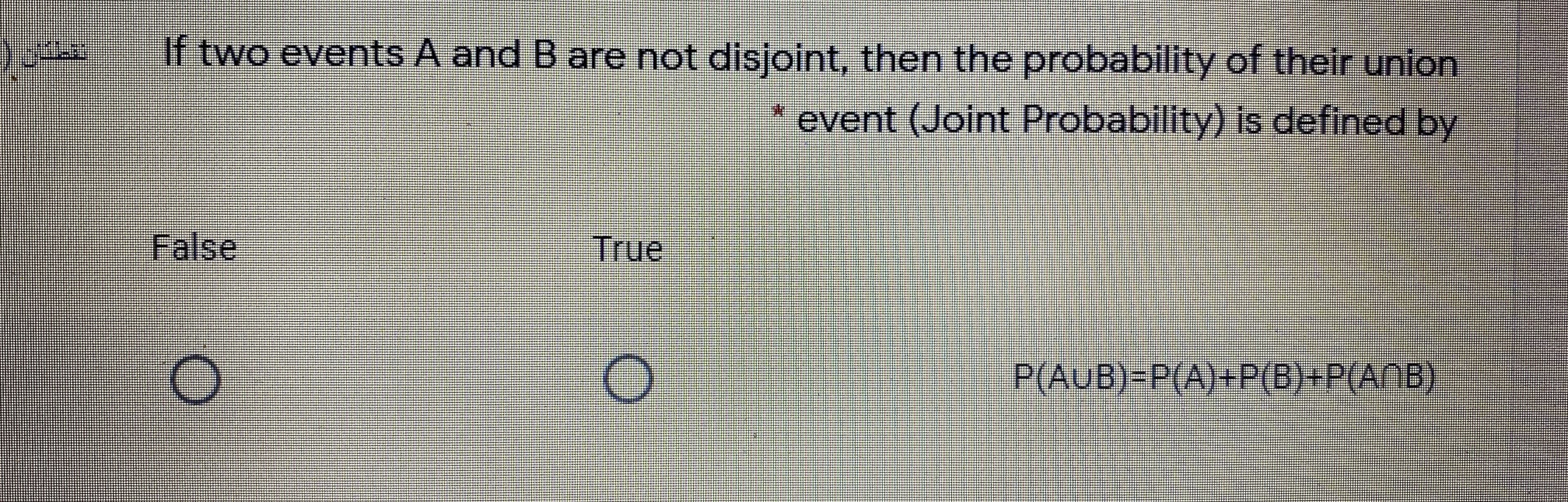 If two events A and B are not disjoint, then the probability of their union
