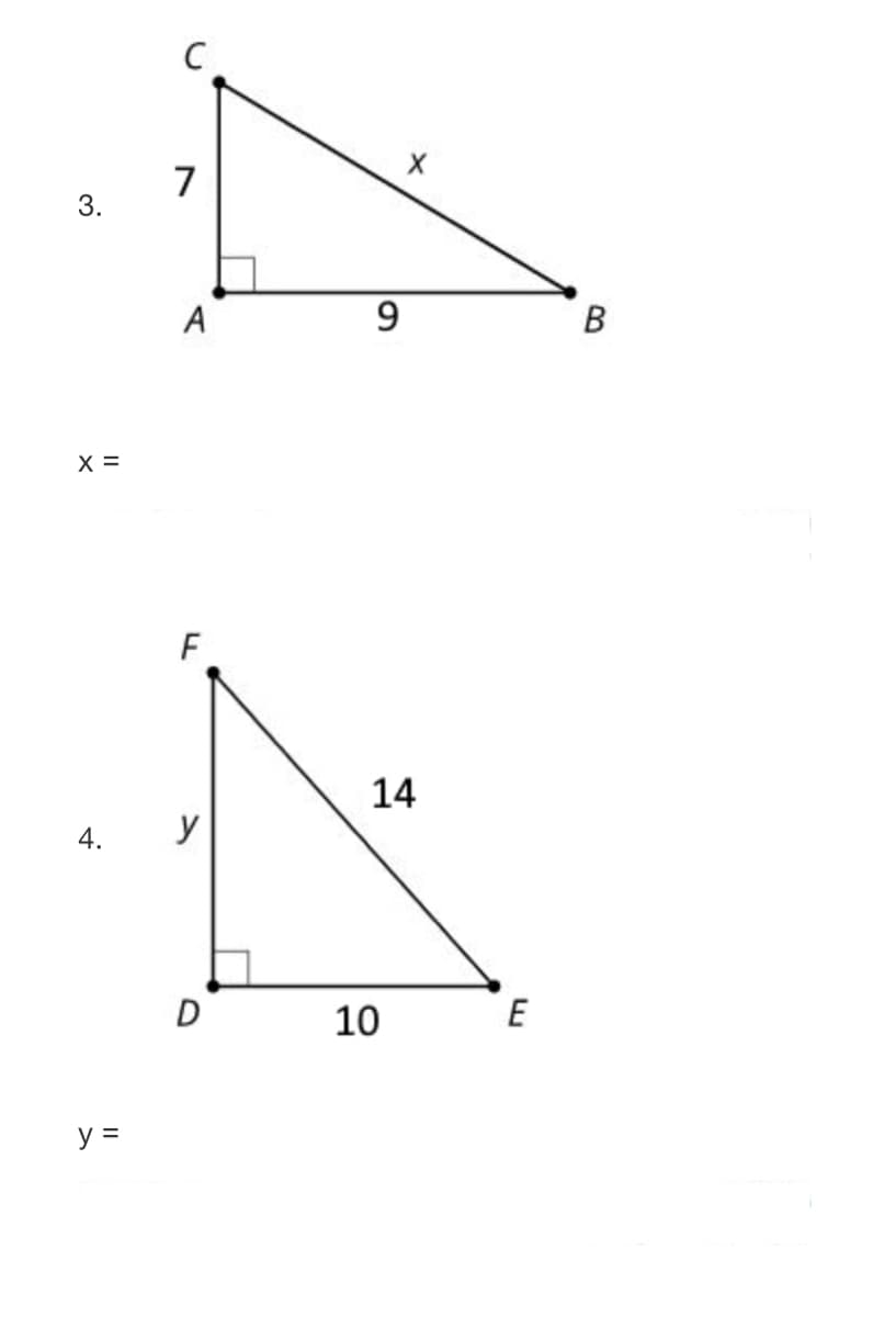 C
7
A
X =
F
14
4.
y
D
10
E
y =
B.
3.
