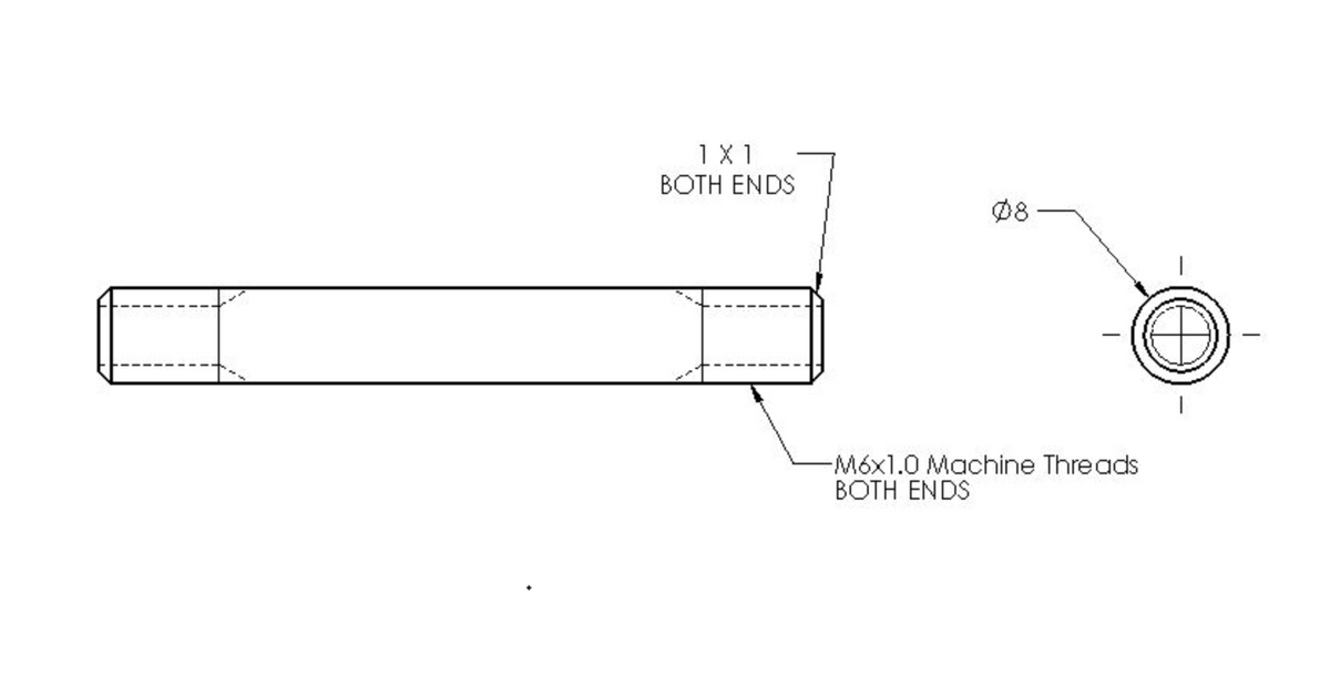 1X1
BOTH ENDS
08-
-M6x1.0 Machine Threads
BOTH ENDS