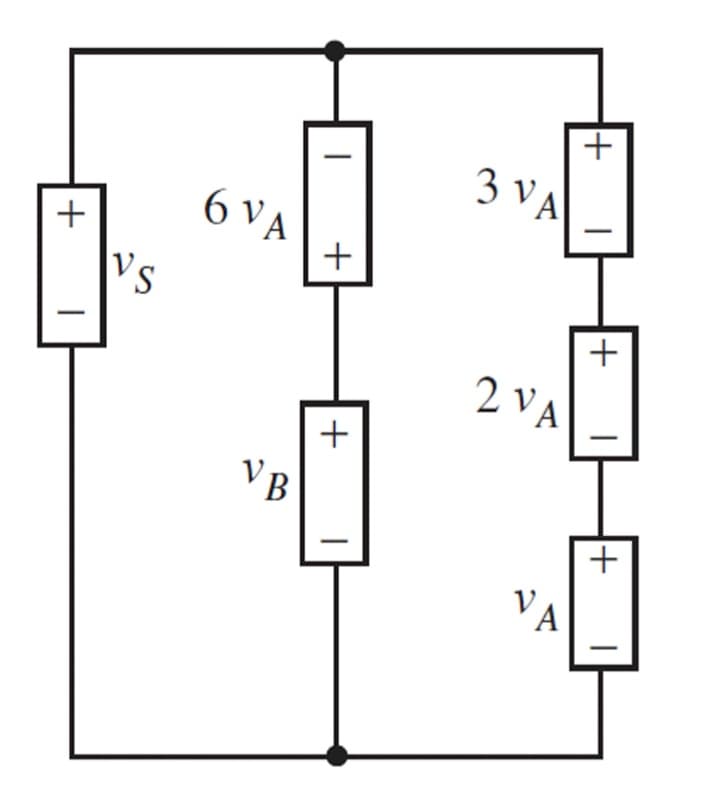 3 VA
6 VA
+
Vs
2 VA
VB
В
+
VA
+
+
