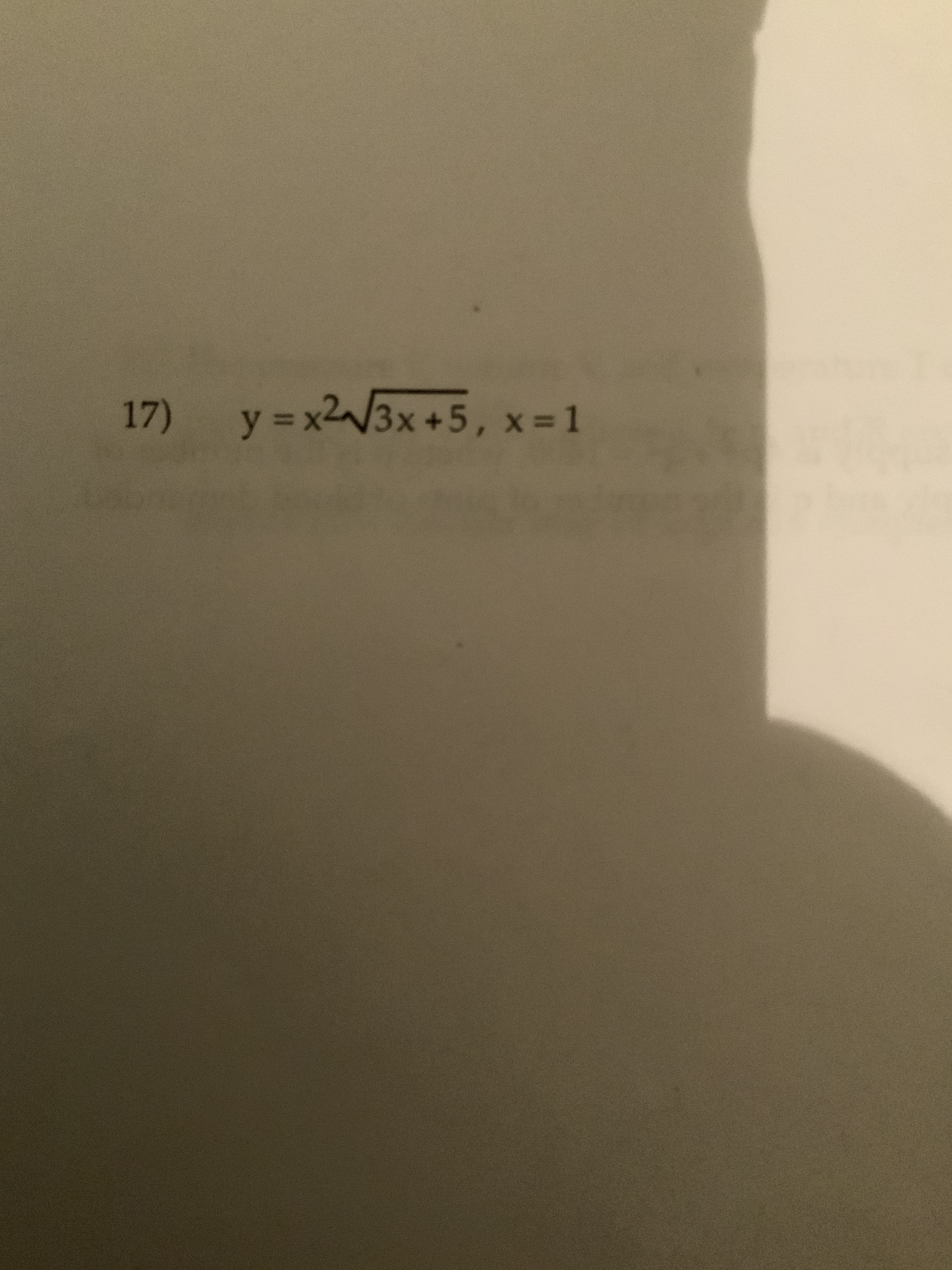 17) y= x2/3x+5, x= 1
