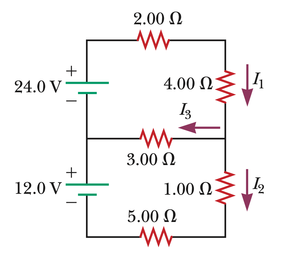 2.00 N
24.0 V
4.00 N
I3
3.00 Q
+
12.0 V
1.00 N
5.00 N
+
