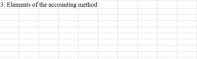 3. Elements of the accounting method