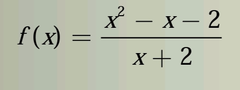 f (x)
=
x²-x-2
X
x+2
X