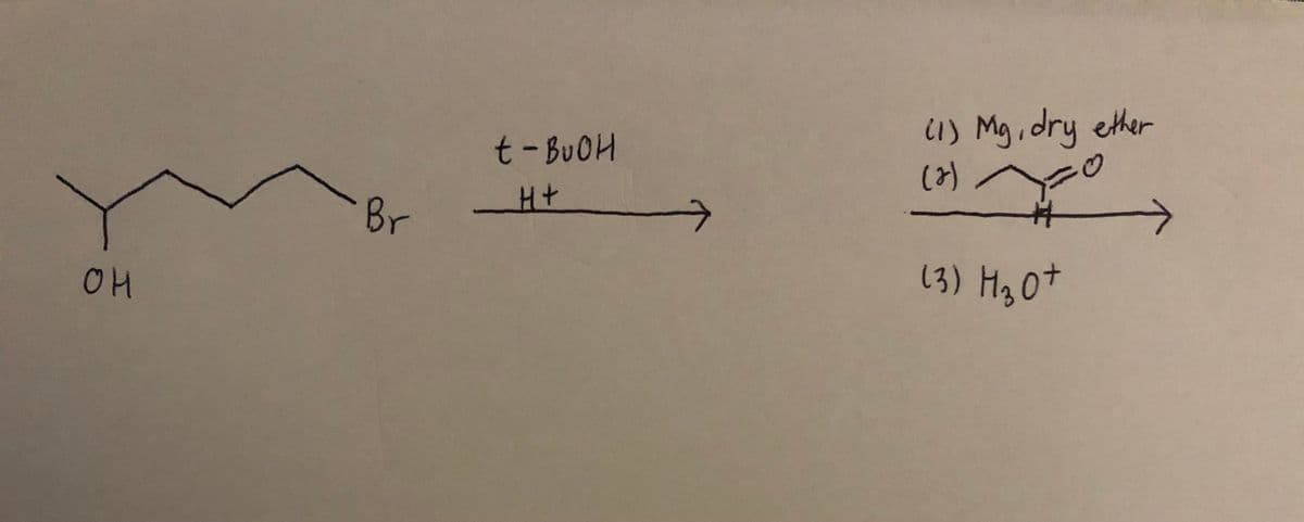 i) Mg,dry ether
(3)
t-BUOH
Br
OH
(3) H,0+
