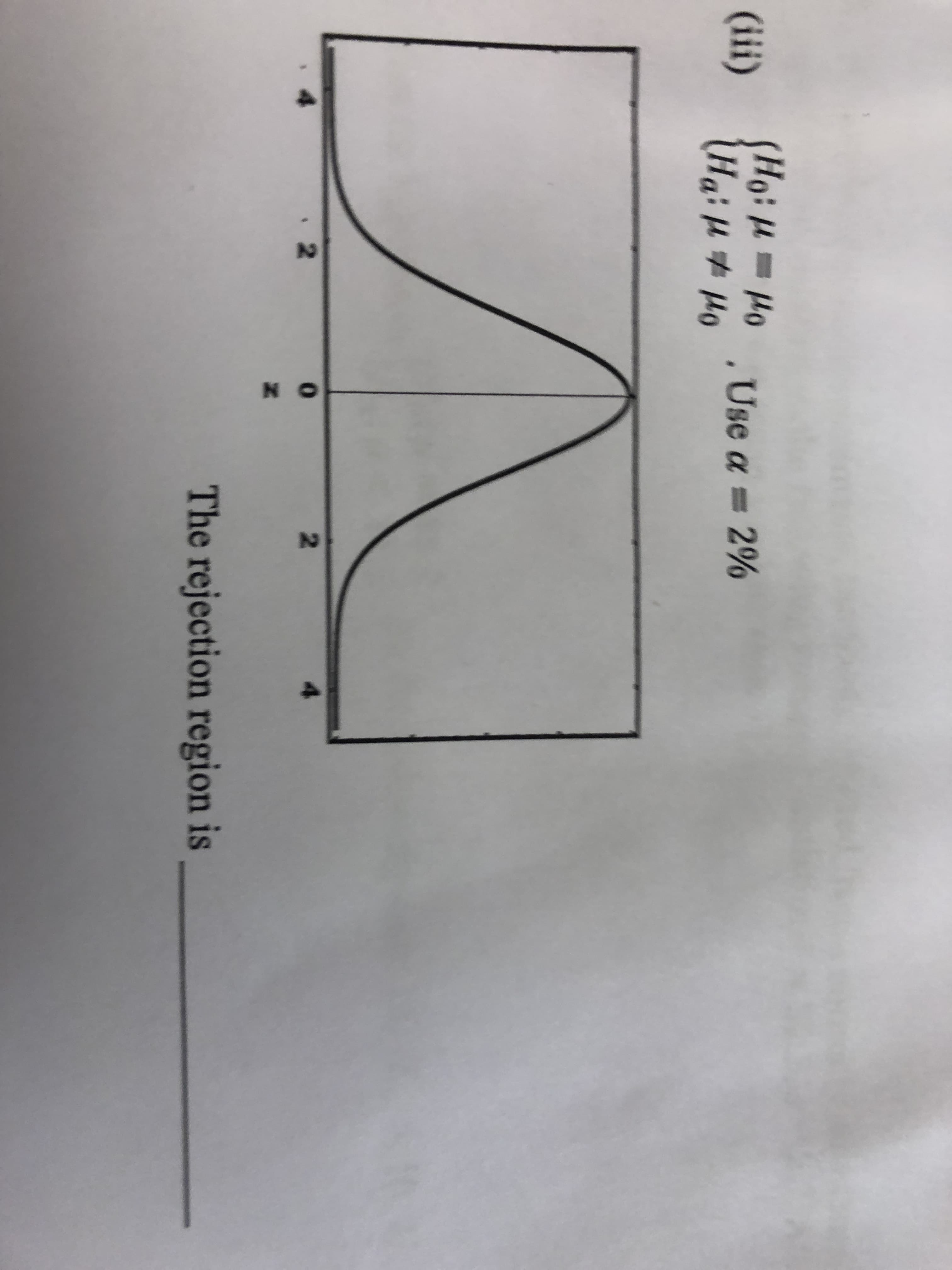 NS
N O
Hoi Ho Use a 2%
(ii)
2
2
The rejection region is
