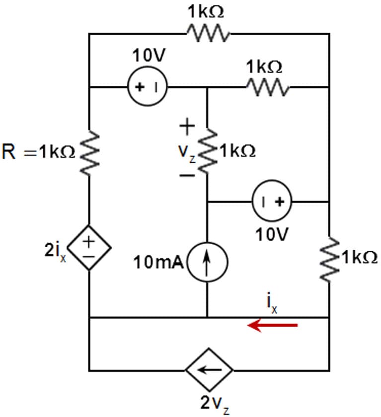 1k2
10V
1k2
+
R =1k2
1k2
10V
2i,
-1k2
x,
10mA
2v,
2Vz
