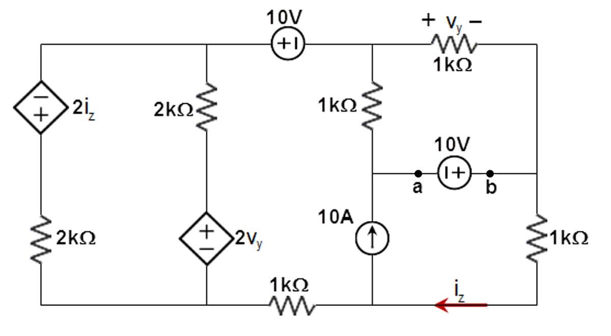 + vy -
10V
+1)
1k2
1kO
2kQ
+,
10V
a
b
10A
2kΩ
+,
2Vy
1kQ
1ko
