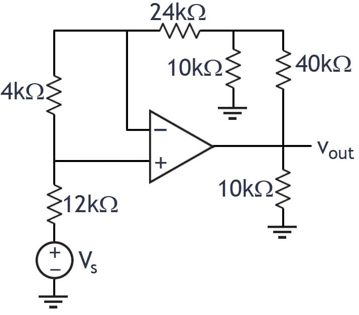 24k2
10kΩ
40k2
4kO
Vout
+
10ko
12k2
글
+
Ve
S
