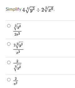 Simplify 4 : 2V#".
O
272
2
