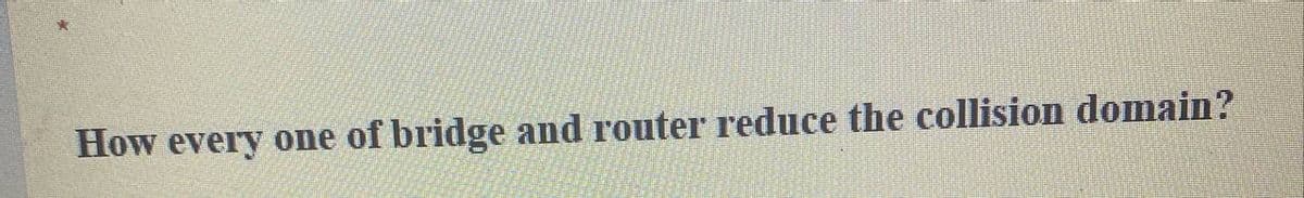 How every one of bridge and router reduce the collision domain?
