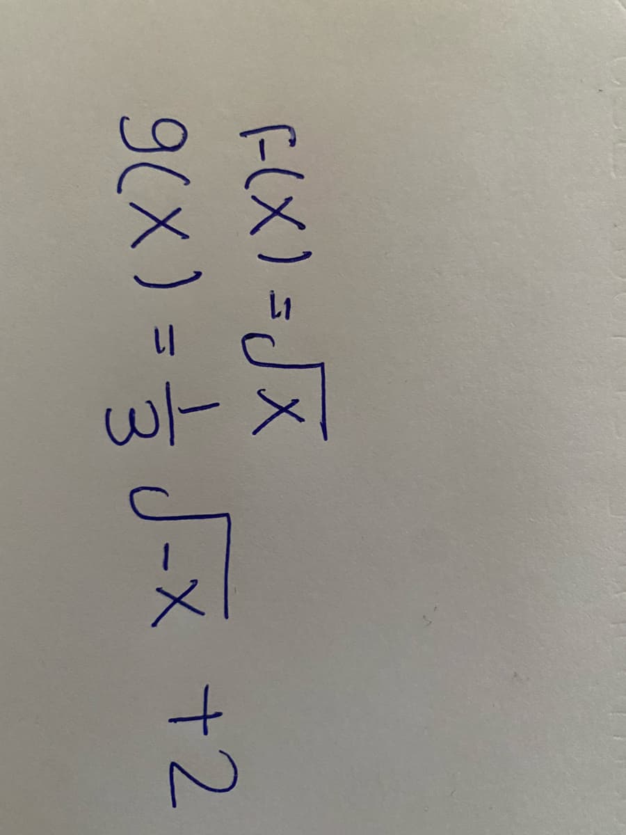 FEX) = JX
9(X) = J-x +2
