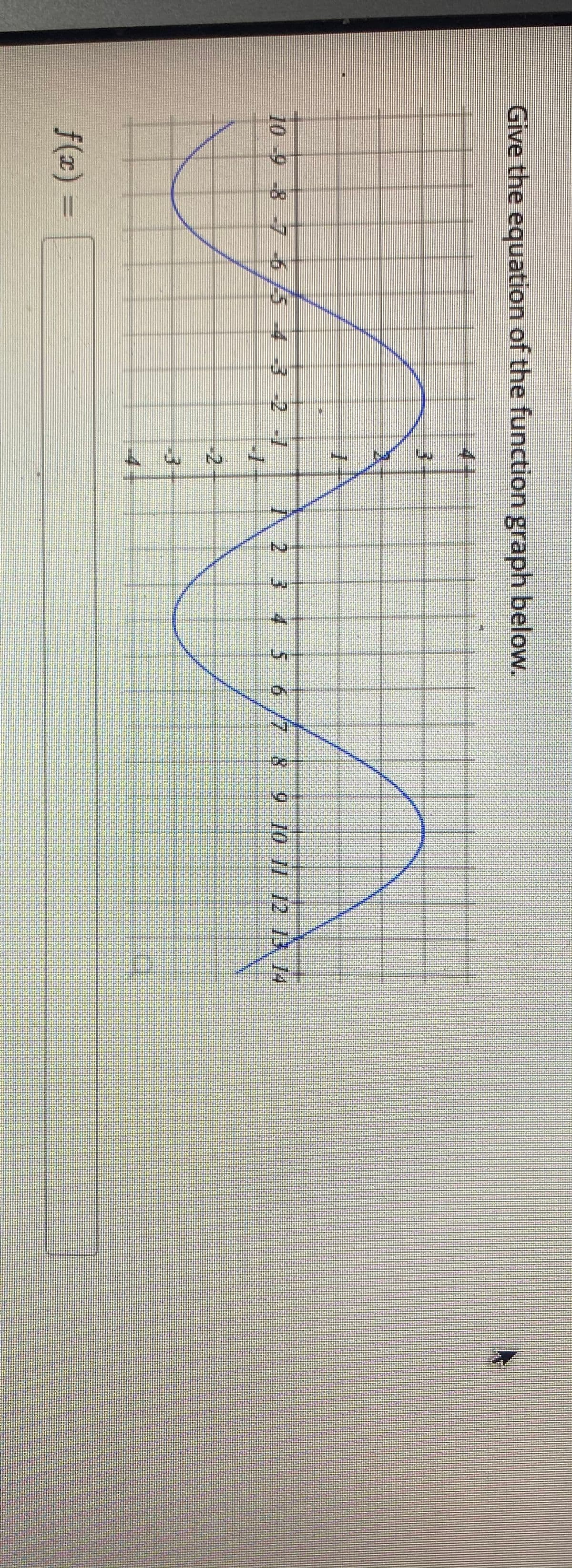 2.
Give the equation of the function graph below.
10-9-8-7 -6/54 3-2-1
A
2 3 4
6/7 8 9 10 11 12 13 14
41
f(x)
