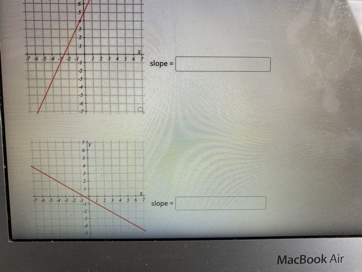 -6-5
2 34567
slope =
-2
7-65-4-3-2-1
1 2 3 456 7
slope
-2
-子
MacBook Air
