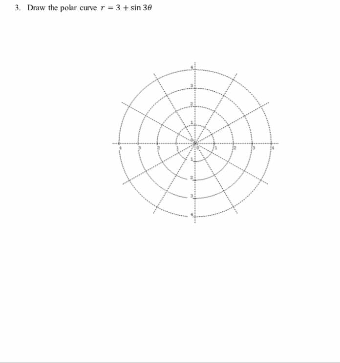 3. Draw the polar curve r = 3 + sin 30
