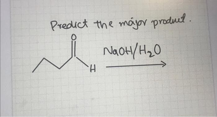 Predict the major product.
O
M
NaOH/H₂0
H