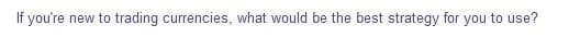 If you're new to trading currencies, what would be the best strategy for you to use?
