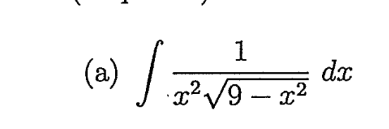 1
1
(a) √ 1²√5 - 1²
dx