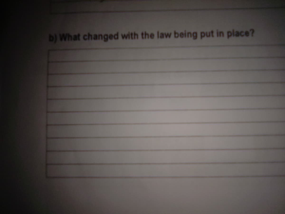 b) What changed with the law being put in place?
