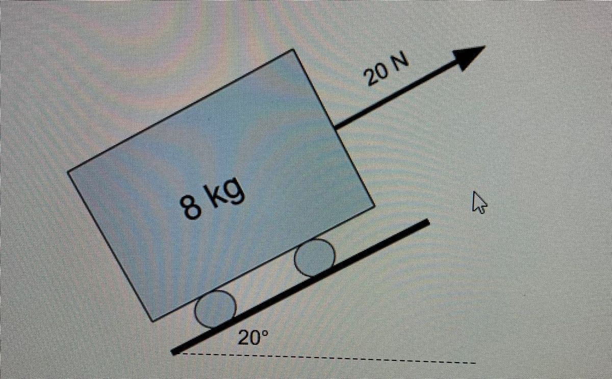 20 N
8 kg
20°
