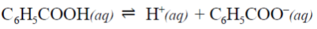 C,H,COOH(aq) = H(aq) + C,H¿CO0 (aq)
