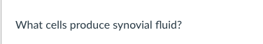 What cells produce synovial fluid?
