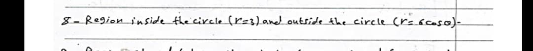 8-Region nside thecircle (r=3).and outside the circle (ra6cos)-
