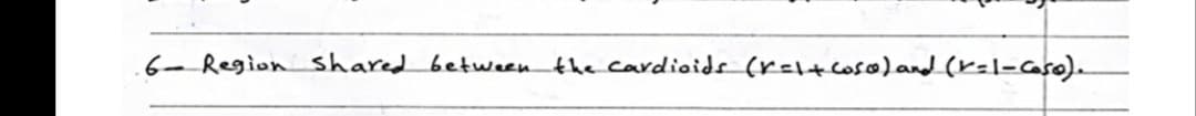 6- Region shared between the cardioids (r=1+ coso)and (r=l-caso).
