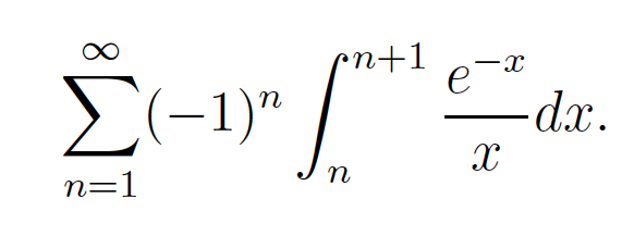 rn+1
-
E(-1)" /
-dx.
n=1
