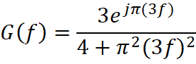 G(f)
=
Зејп(3f)
2
4+π² (3f)²