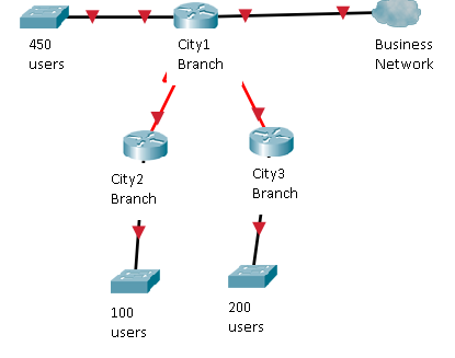 450
Cityl
Business
users
Branch
Network
City2
City3
Branch
Branch
200
100
users
users
