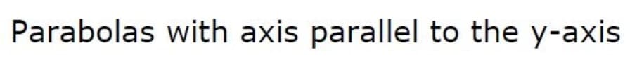 Parabolas with axis parallel to the y-axis
