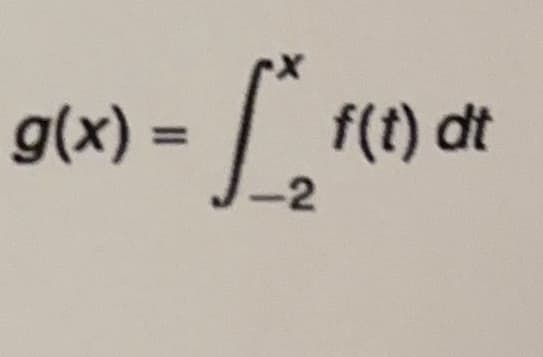 g(x) = f(t) dt
-2