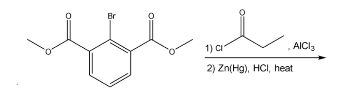 Br
1) CI
AICI3
2) Zn(Hg), HCІ, heat
