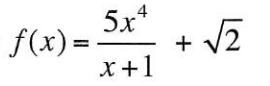 5x*
+ V2
f(x) =
x+1
%3D
