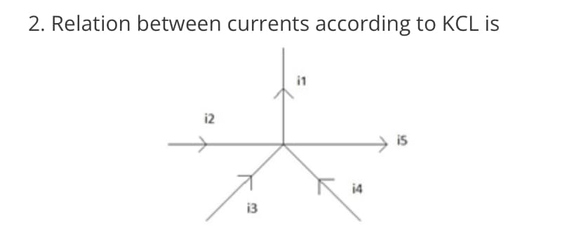 2. Relation between currents according to KCL is
12
13
i1
14
15