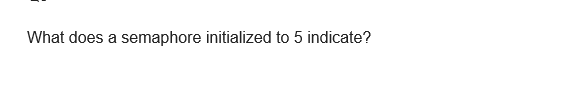 What does a semaphore initialized to 5 indicate?