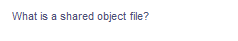 What is a shared object file?

