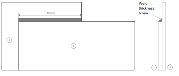 150 mm
Weld
thickness
6 mm