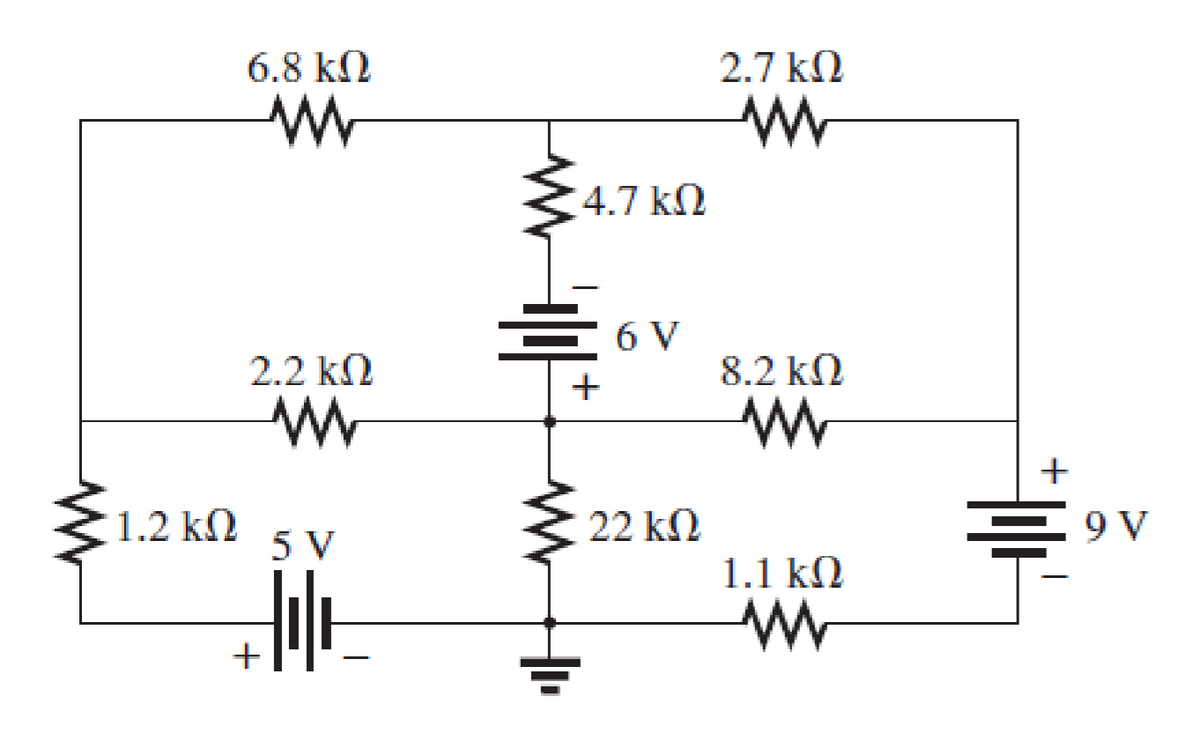 6.8 kΩ
2.7 kΩ
4.7 kΩ
6 V
2.2 kΩ
8.2 kΩ
+
+
:1.2 kΩ
5 V
22 kΩ
9 V
1.1 kΩ
