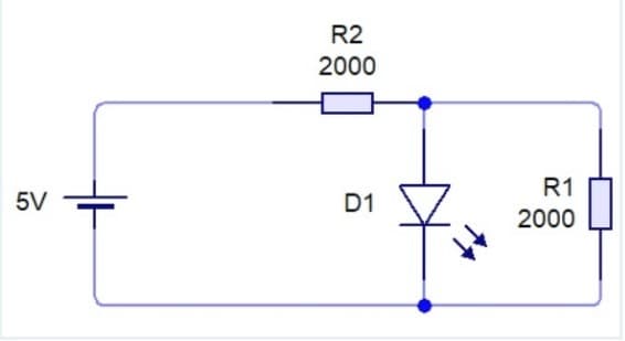 5V
R2
2000
D1
R1
2000