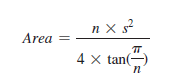 пx2
Area
4 x tan(-)
п
