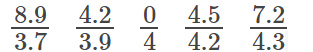 4.2
4.5
4 4.2
7.2
4.3
8.9
3.7
3.9
