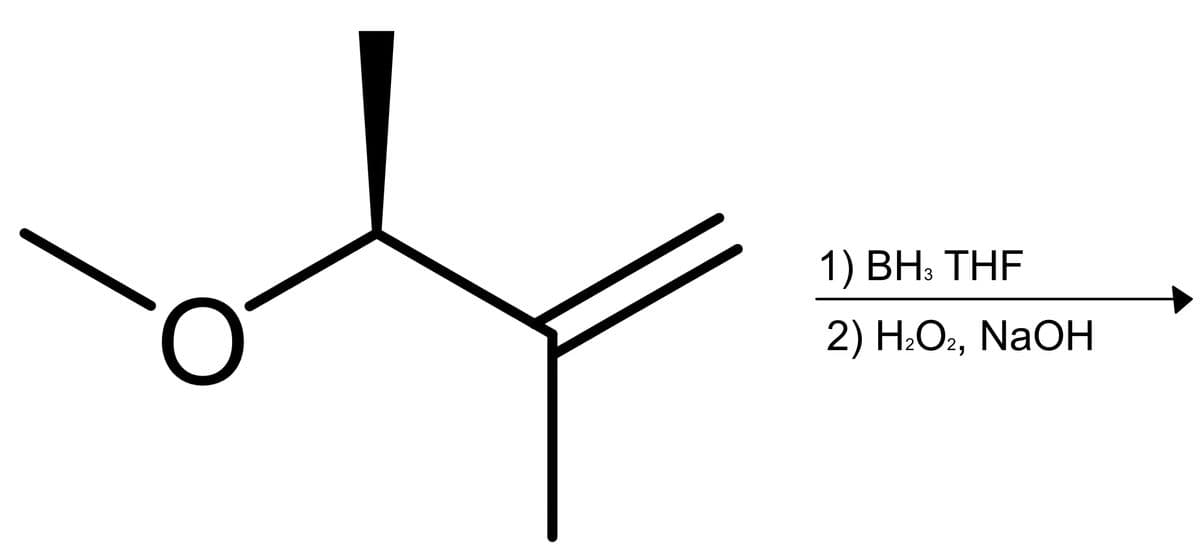 C
1) BH, THF
2) H₂O2, NaOH